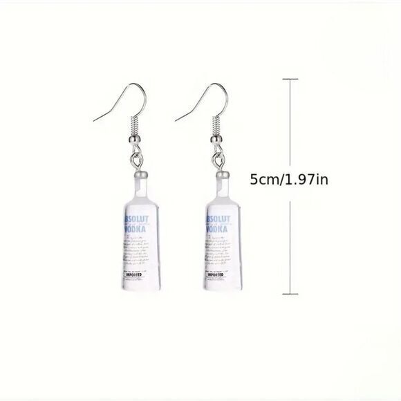 Absolute Vodka Bottle Earrings‎ NWT - Picture 2 of 2